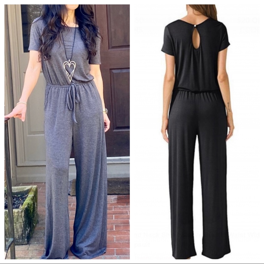 BLACK FABULOUS WIDE LEG SIDE POCKETS JUMPSUIT - Picture 5 of 12
